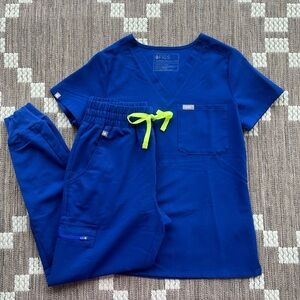 FIGS Electric Blue Scrub Set XSP